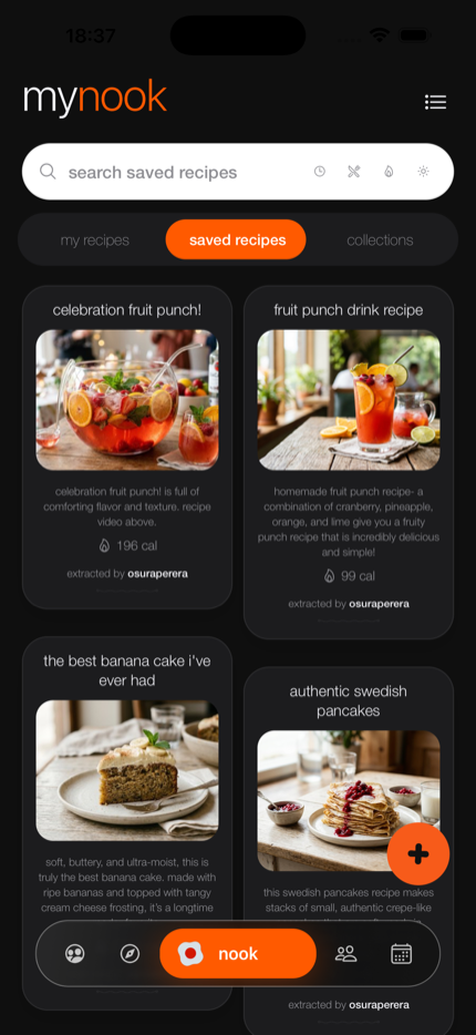 Nook organize your cookbook screen